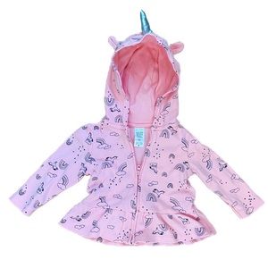 Pink Jacket with Silver Unicorn 🦄 Horn on Hood